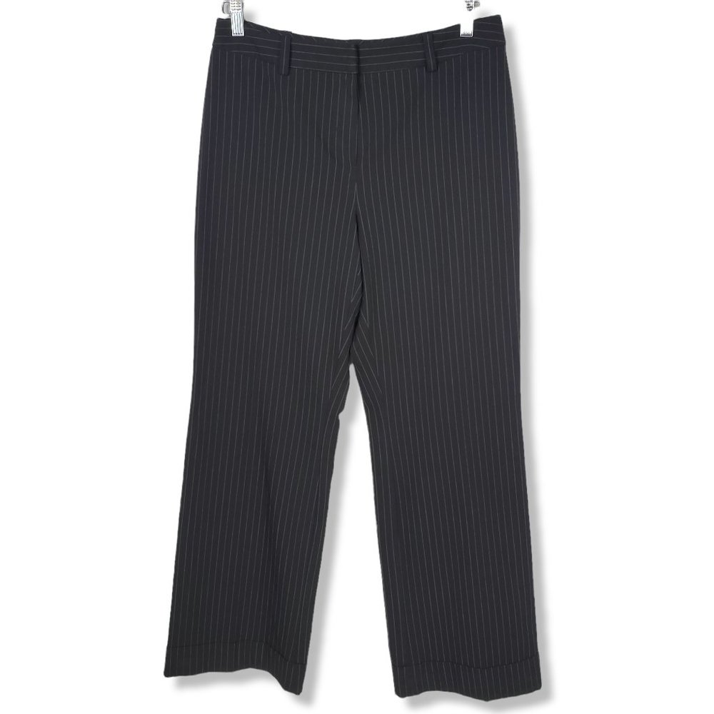 INC Black and Pink Y2K Pinstripe Bootcut Dress Pants Size 10 Petite